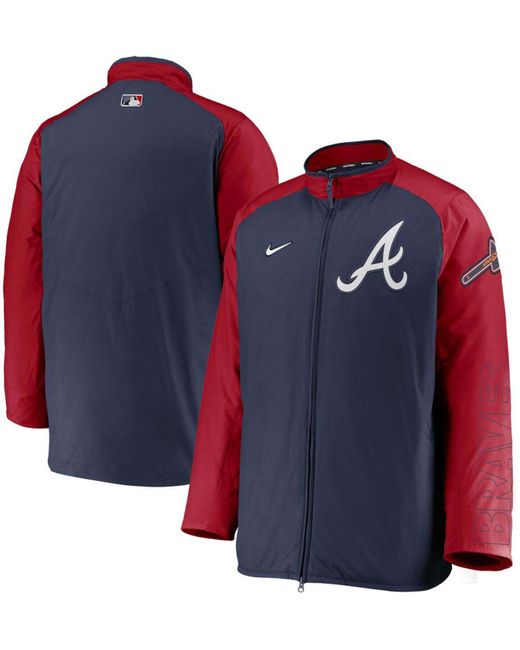Nike Blue Navy, Red Atlanta Braves Authentic Collection Dugout Full-zip Jacket for men