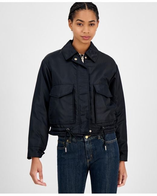Michael Kors Blue Michael Reversible Bomber Barn Jacket