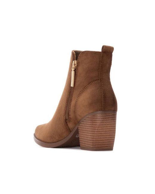 Xti Brown Italian Western Suede Booties Refresh Collection By