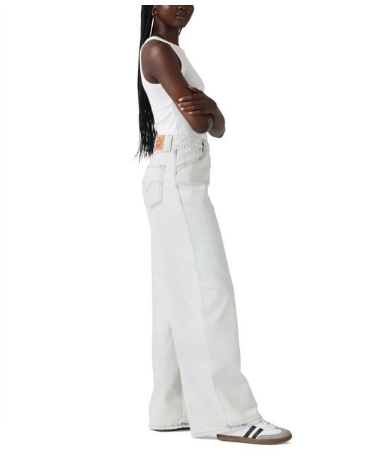 Levi's White Mid Rise Cotton 94 baggy Jeans