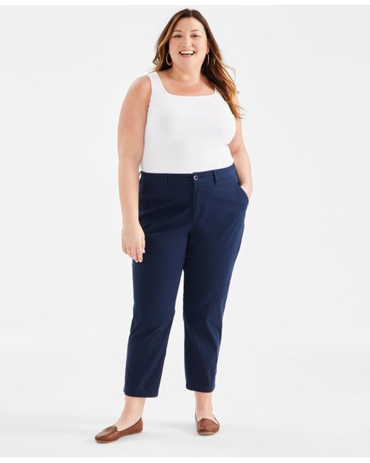 Style & Co. Blue Plus Size Classic Chino Pants