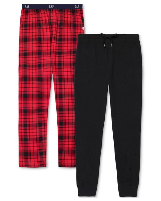 Gap Red 2-pk. Plaid Straight-leg Pajama Pants + jogger for men
