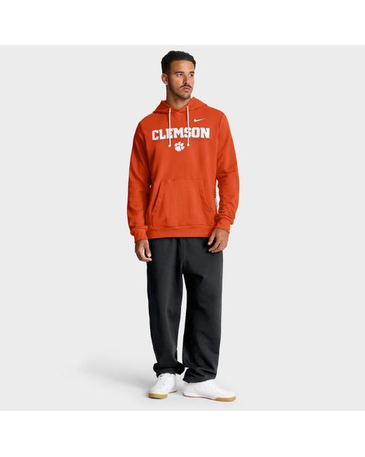 Nike Orange Clemson Tigers 2025 Sideline Standard Issue Dri-fit Hoodie for men