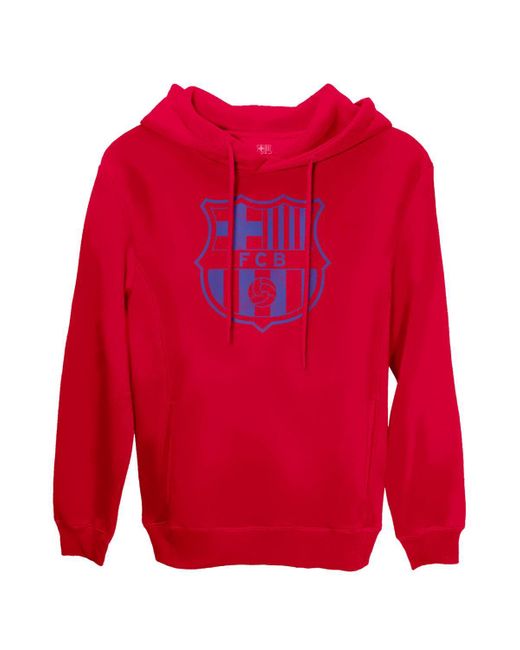 1863fc Red Barcelona Mono Badge Fleece Pullover Hoodie for men