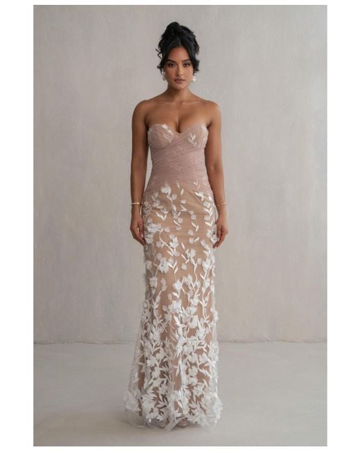 JLUXLABEL Gray Everlasting Embroidered Gown