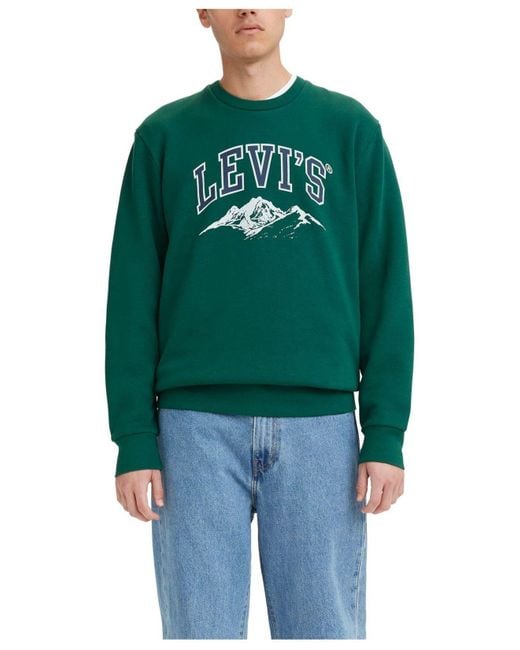 Levi's Graphic Crewneck Sweatshirt in Green for Men