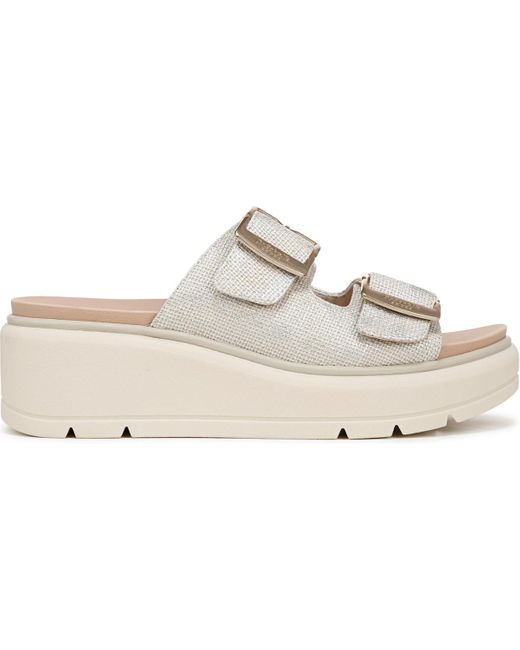 Dr. Scholls White Nice Day Max Og Slide Wedge Sandals