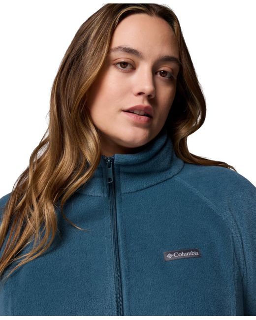Columbia Blue Plus Size Benton Springs Fleece Long Sleeve Jacket