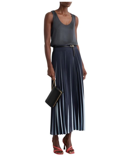 Reiss Blue Ruby Silk-front Cami Top