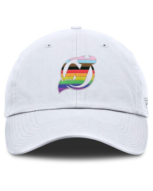 Fanatics White New Jersey Devils Pride Adjustable Hat for men