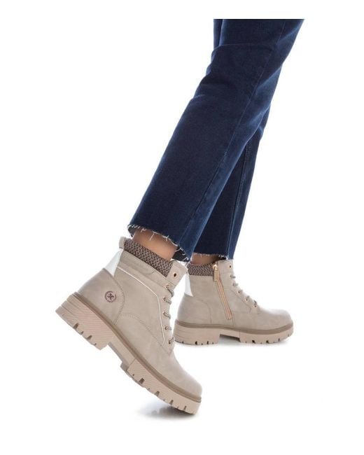 Xti Natural Combat Booties By