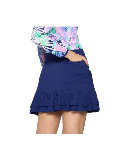 G Lifestyle Clothing Blue G Lifestyle Double Ruffle Skort