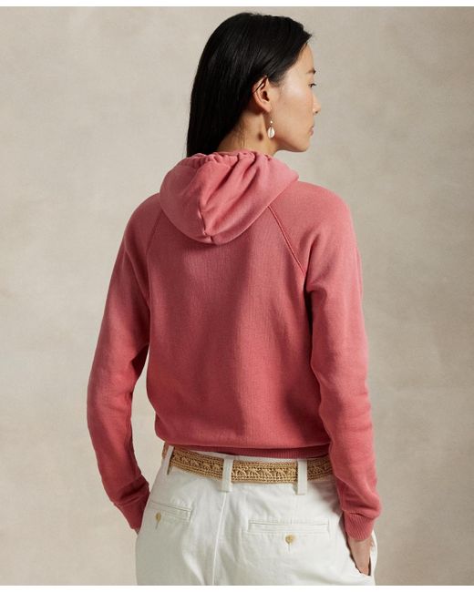 Polo Ralph Lauren Red Shrunken Fit Fleece Hoodie Sweatshirt
