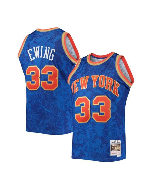 Mitchell & Ness Synthetic Patrick Ewing Blue New York Knicks Hardwood ...