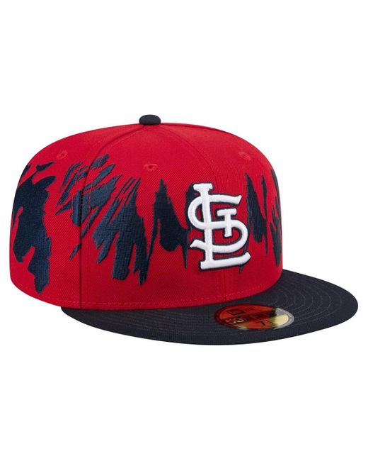 KTZ Red/navy St. Louis Cardinals Retro Pattern 59fifty Fitted Hat for men