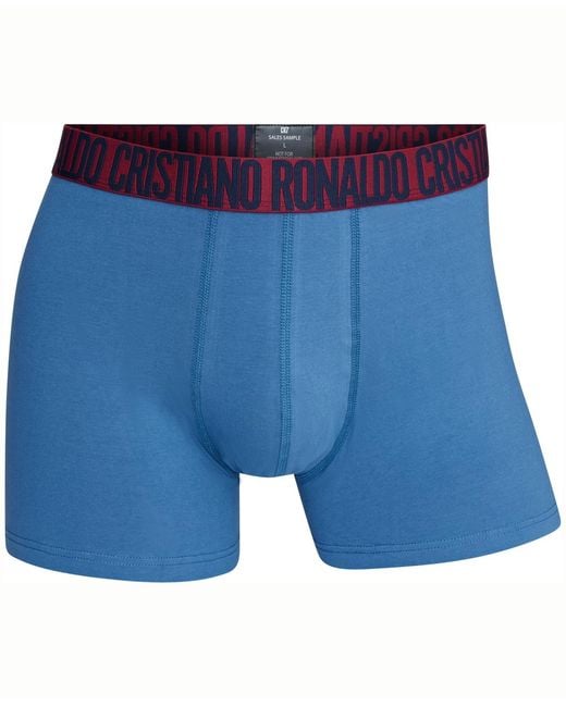 Cr7 Blue Cotton Blend Trunks for men