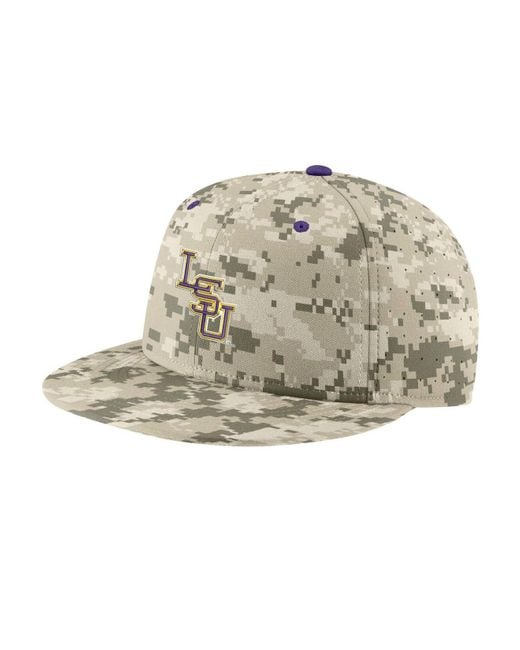 Nike Multicolor Camo Lsu Tigers Aero True Baseball Performance Fitted Hat for men
