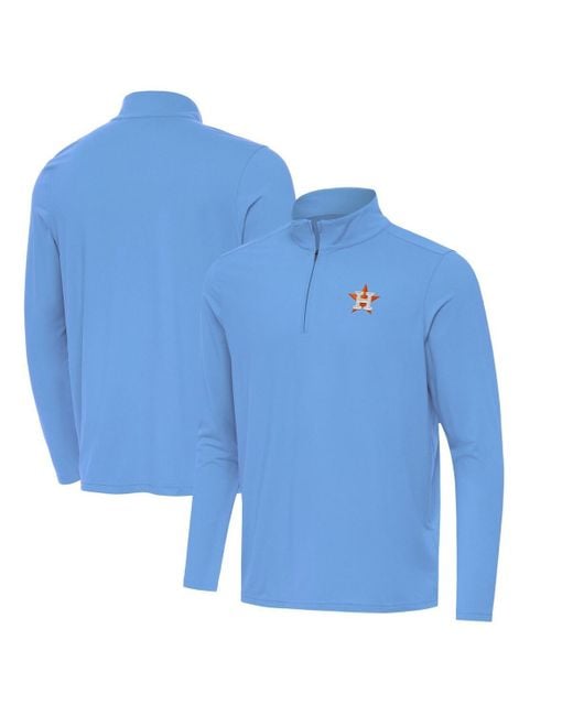 Antigua Blue Houston Astros Intent Quarter-zip Top for men