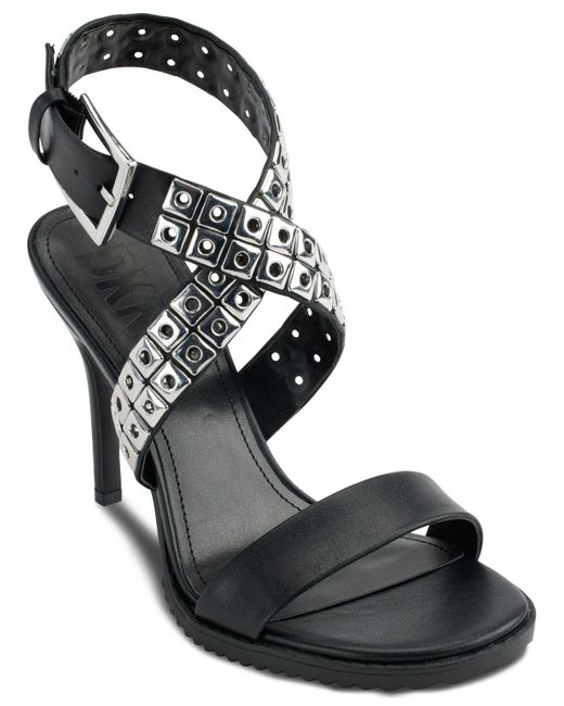 DKNY Rubber Aiden Crisscross Anklestrap Dress Sandals in Black Lyst