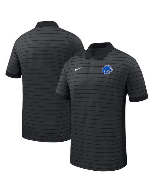 Nike Black Boise State Broncos 2025 Early Season Coaches Sideline Victory Stripe Performance Polo Shirt for men