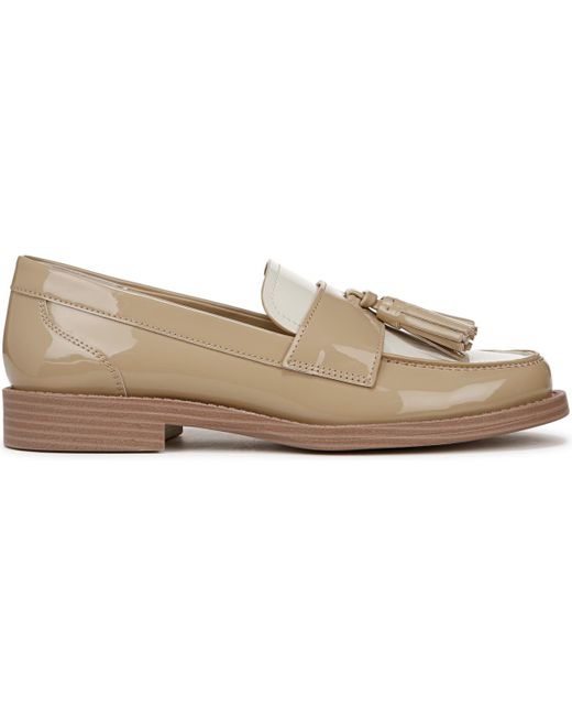 Franco Sarto White Lucia Round Toe Low Profile Tassel Loafers