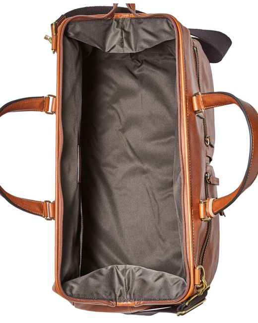 Fossil Leather Defender Duffle Bag Cognac in Brown for Men Lyst