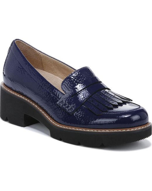 Naturalizer Leather Darcy Lug Sole Loafers in Blue | Lyst