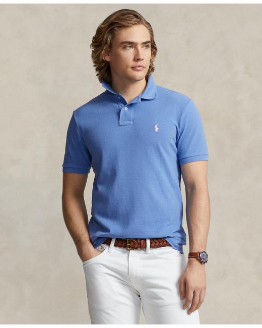 Polo Ralph Lauren Blue Classic-fit Mesh Polo Shirt for men