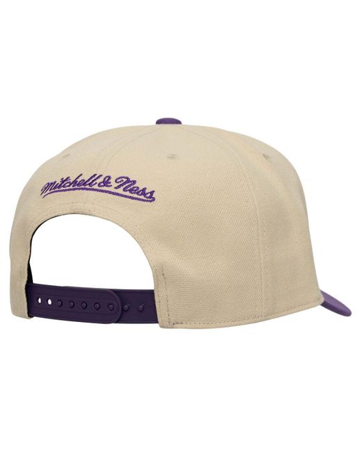 Mitchell & Ness Gray Cream/purple Orlando City Sc Upside Down Pro Pinch Snapback Hat for men