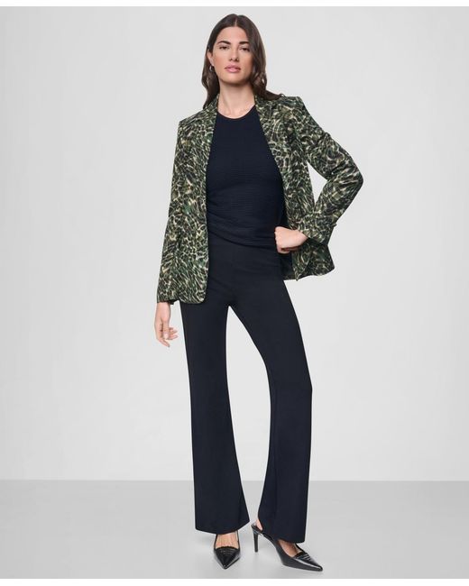 DKNY Green Two-button Collared & Flap Pockets Jacket