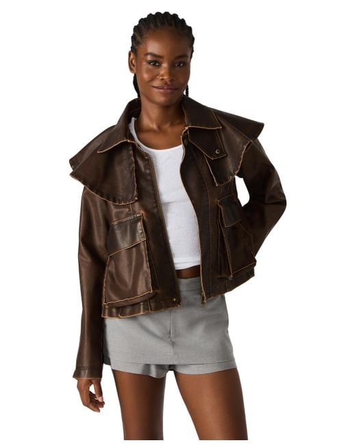 Steve Madden Brown Varvara Long-sleeve Jacket