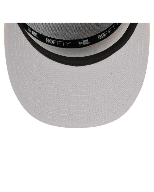 KTZ Natural Â Light Beige/olive Green Bay Packers Two-tone Color Pack Split Panel 59fifty Fitted Hat for men