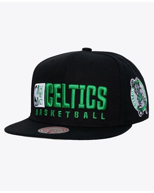 Mitchell & Ness Green Boston Celtics Old School Snapback Structured-fit Cap for men