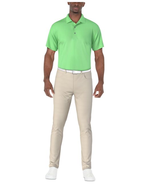 PGA TOUR Green Airflux Solid-color Mesh Polo Golf Shirt for men
