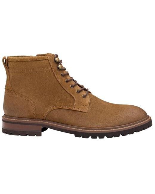 Johnston & Murphy Brown Barrett Plain Round Toe Boots for men
