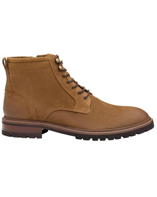 Johnston & Murphy Brown Barrett Plain Round Toe Boots for men