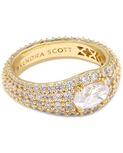 Kendra Scott Metallic Cubic Zirconia 14k Gold Plated Over Brass Bella Band Ring