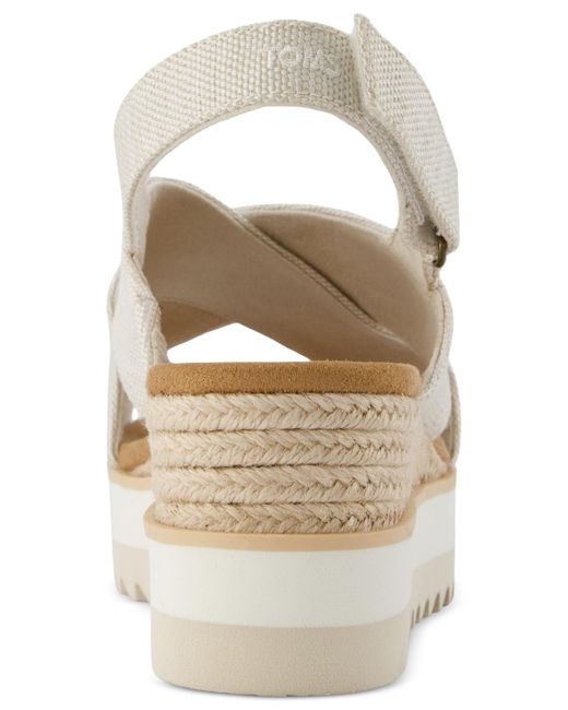 TOMS Metallic Diana Crisscross Platform Wedge Sandals