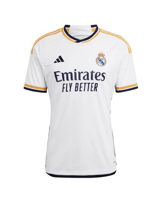 Adidas White Real Madrid 2023/24 Authentic Jersey for men