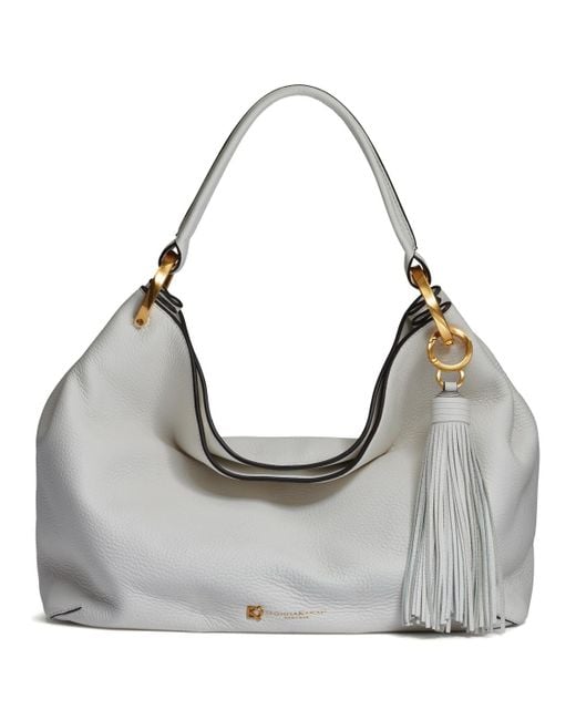 Donna Karan Gray Glenwood Leather Shoulder Bag