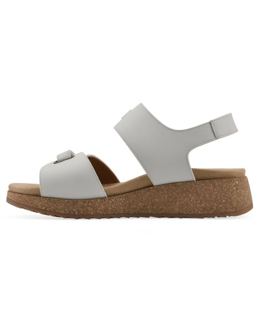White Mountain White Gelato Round Toe Wedge Sandals