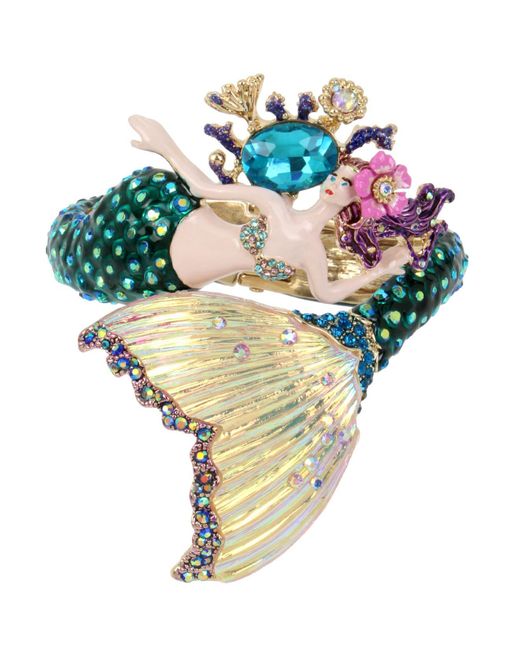 Betsey Johnson Multicolor Mermaid Hinged Bangle Bracelet