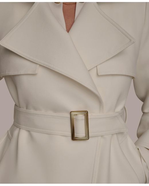Donna Karan Brown Belted Notched-collar Trench Coat