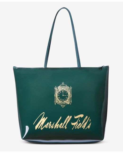 Macy's Green Marshall Field's Large Zip Tote Bag