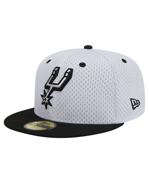 KTZ White/black San Antonio Spurs Throwback 2tone 59fifty Fitted Hat for men