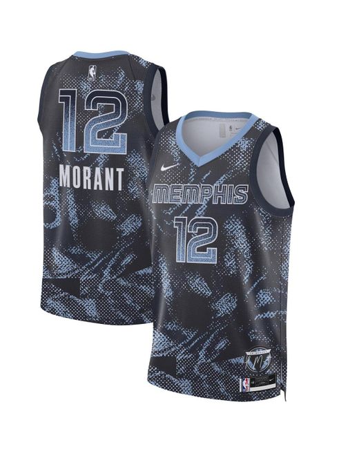Nike Blue And Â Ja Morant Memphis Grizzlies 2025 Select Series Swingman Player Jersey