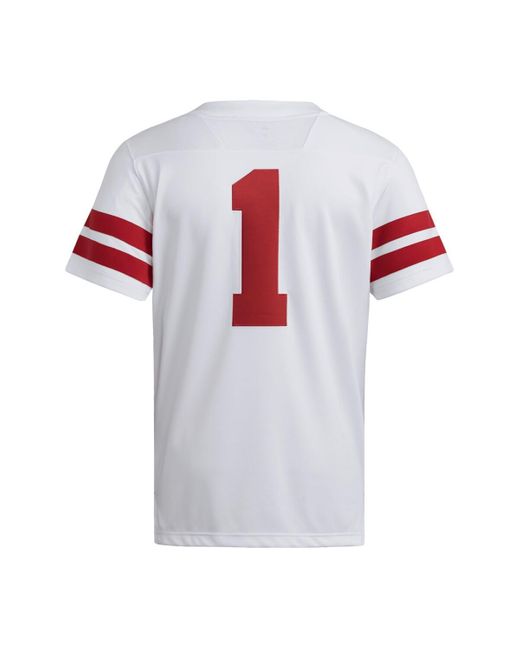 Adidas White 1 Nebraska Huskers Premier Jersey for men