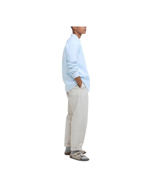 Barbour Blue Linton Linen Tailored Shirt for men