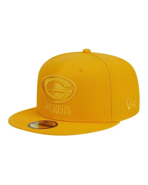 KTZ Gold Green Bay Packers Color Pack 59fifty Fitted Hat in Yellow for Men