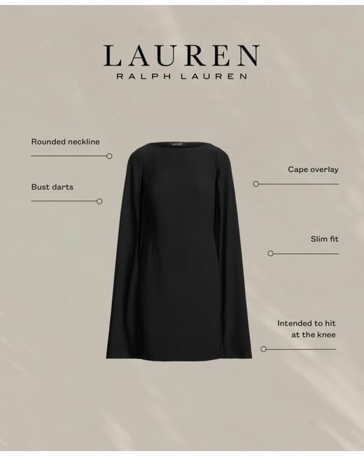 Lauren by Ralph Lauren Blue Georgette Cape Dress